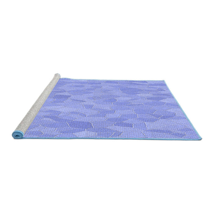 Sideview of Machine Washable Transitional Light Slate Blue Rug, wshpat2565blu
