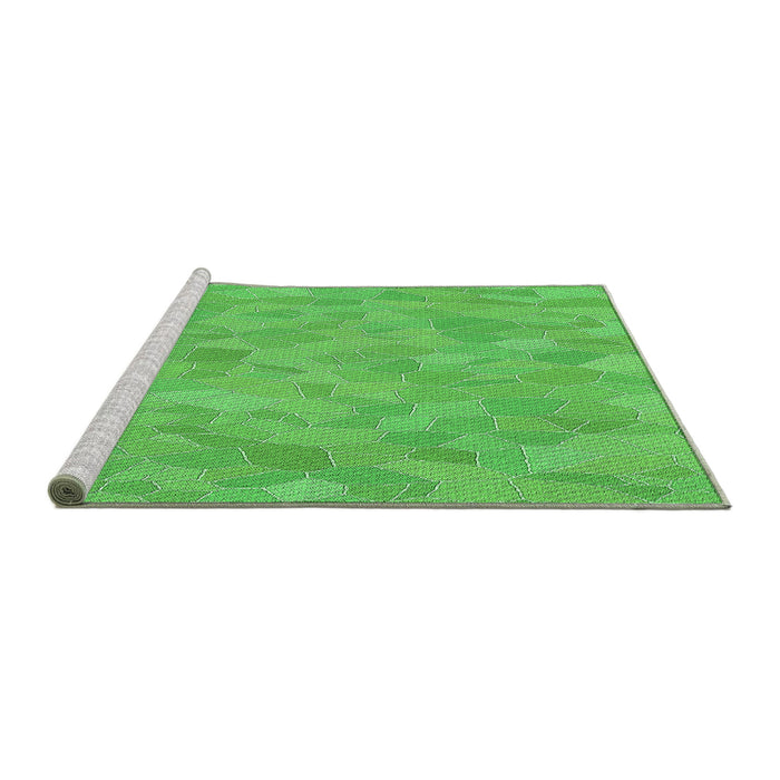 Sideview of Machine Washable Transitional Neon Green Rug, wshpat2565grn