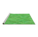 Sideview of Machine Washable Transitional Neon Green Rug, wshpat2565grn