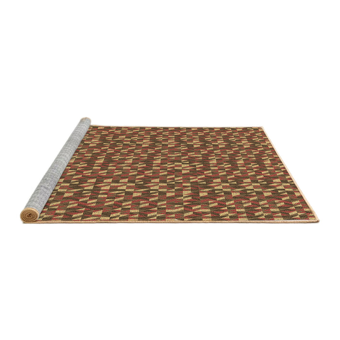 Sideview of Machine Washable Transitional Caramel Brown Rug, wshpat2566brn