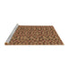 Sideview of Machine Washable Transitional Caramel Brown Rug, wshpat2566brn