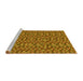 Sideview of Machine Washable Transitional Mahogany Brown Rug, wshpat2566yw