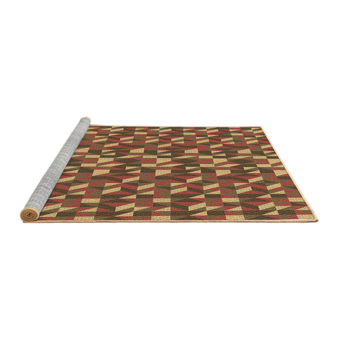 Sideview of Machine Washable Transitional Caramel Brown Rug, wshpat2567brn