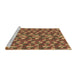 Sideview of Machine Washable Transitional Caramel Brown Rug, wshpat2567brn