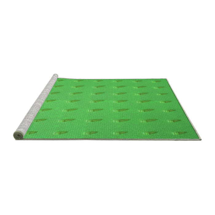 Sideview of Machine Washable Transitional Lime Green Rug, wshpat2568grn