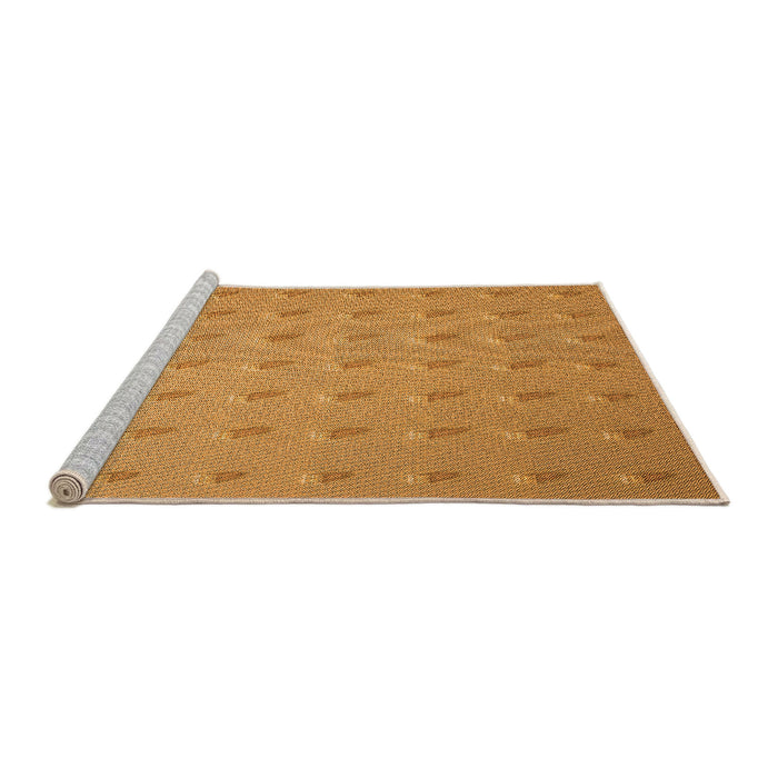 Sideview of Machine Washable Transitional Neon Orange Rug, wshpat2568org