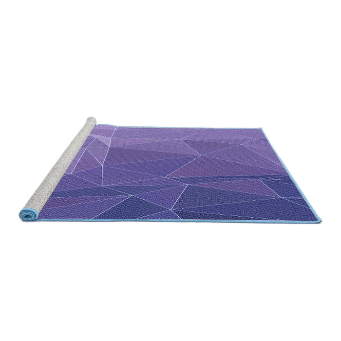 Sideview of Machine Washable Transitional Amethyst Purple Rug, wshpat2569blu