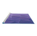 Sideview of Machine Washable Transitional Amethyst Purple Rug, wshpat2569blu