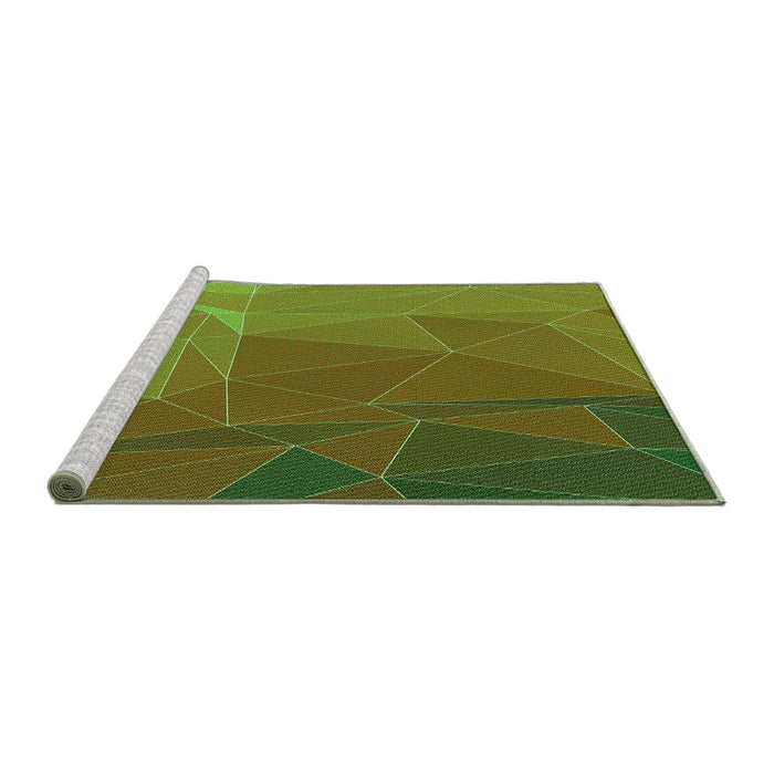 Sideview of Machine Washable Transitional Pistachio Green Rug, wshpat2569grn