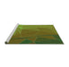 Sideview of Machine Washable Transitional Pistachio Green Rug, wshpat2569grn