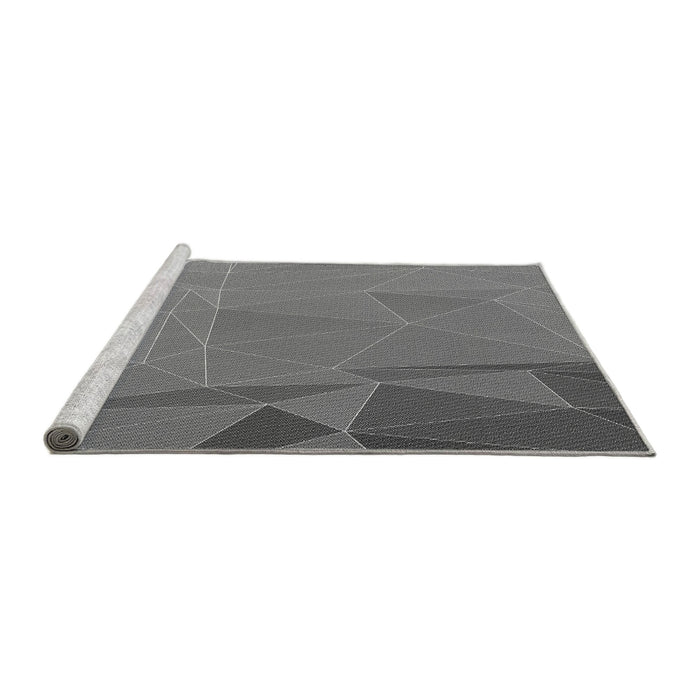 Sideview of Machine Washable Transitional Ash Gray Rug, wshpat2569gry