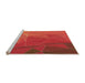 Sideview of Machine Washable Transitional Orange Red Orange Rug, wshpat2569org