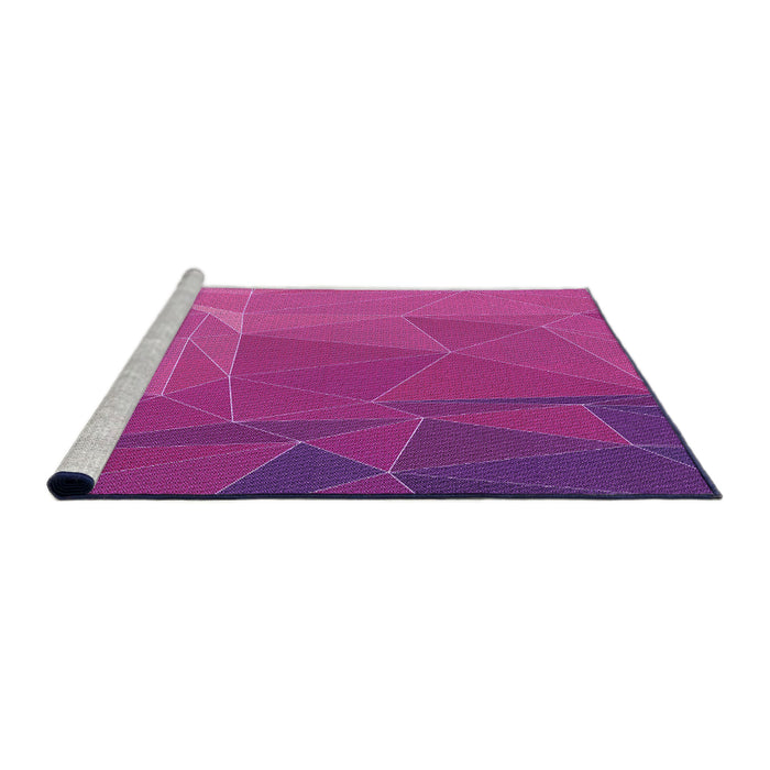 Sideview of Machine Washable Transitional Deep Pink Rug, wshpat2569pur