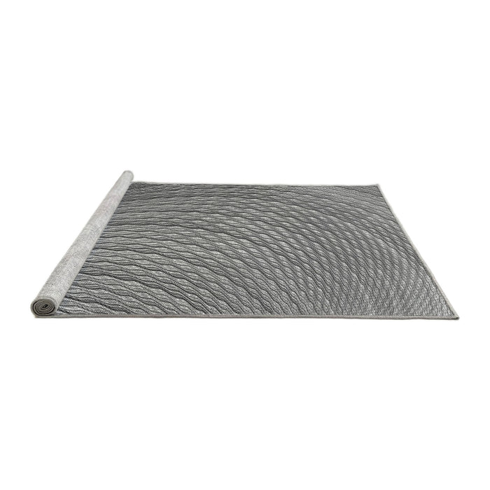 Sideview of Machine Washable Transitional Cloud Gray Rug, wshpat257gry