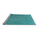 Sideview of Machine Washable Transitional Dark Cyan Green Rug, wshpat257lblu