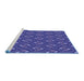 Sideview of Machine Washable Transitional Cobalt Blue Rug, wshpat2570blu