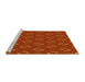 Sideview of Machine Washable Transitional Orange Red Orange Rug, wshpat2570yw