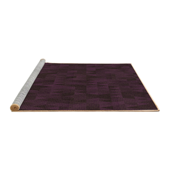 Sideview of Machine Washable Transitional Purple Lily Purple Rug, wshpat2571brn