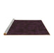 Sideview of Machine Washable Transitional Purple Lily Purple Rug, wshpat2571brn