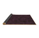 Thickness of Patterned Purple Lily Purple Rug, pat2571brn