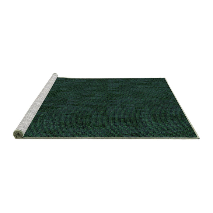 Sideview of Machine Washable Transitional Medium Forest Green Rug, wshpat2571grn
