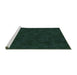 Sideview of Machine Washable Transitional Medium Forest Green Rug, wshpat2571grn