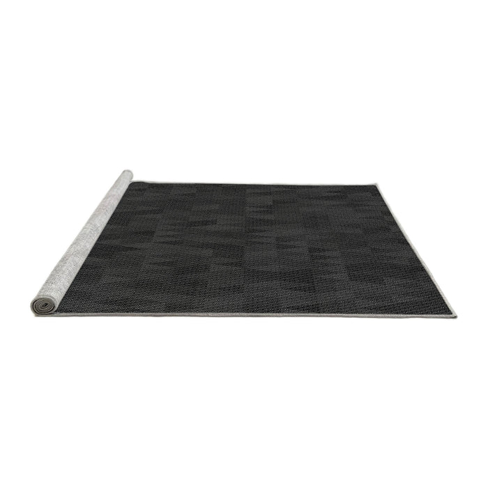 Sideview of Machine Washable Transitional Midnight Gray Rug, wshpat2571gry