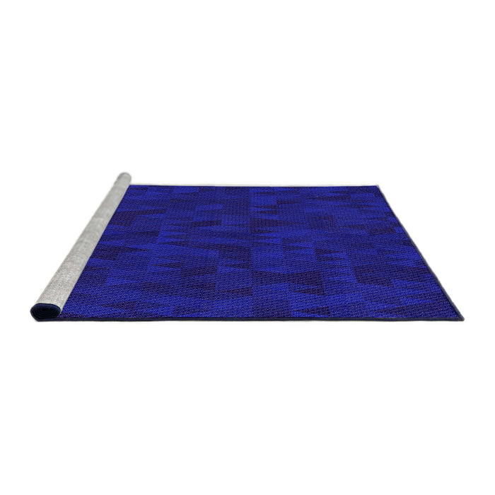 Sideview of Machine Washable Transitional MediumBlue Rug, wshpat2571pur