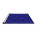 Sideview of Machine Washable Transitional MediumBlue Rug, wshpat2571pur