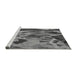 Sideview of Machine Washable Transitional Dark Gray Rug, wshpat2572gry