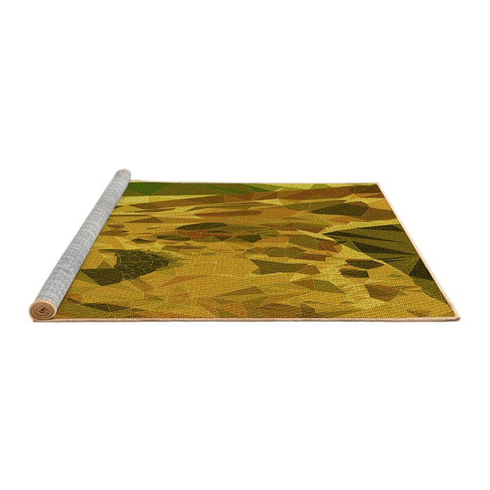 Sideview of Machine Washable Transitional Saddle Brown Rug, wshpat2572yw