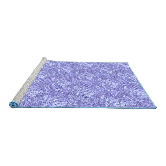 Sideview of Machine Washable Transitional Light Slate Blue Rug, wshpat2573blu