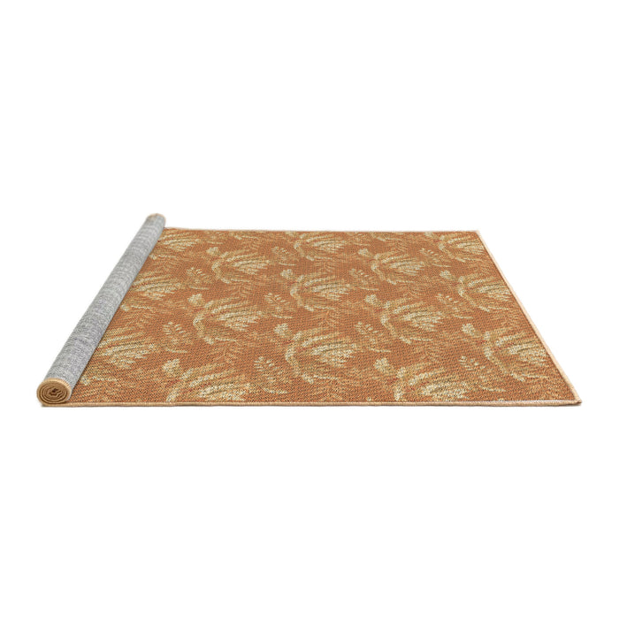Sideview of Machine Washable Transitional Orange Rug, wshpat2573brn