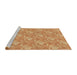 Sideview of Machine Washable Transitional Orange Rug, wshpat2573brn