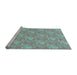 Sideview of Machine Washable Transitional Tiffany Blue Rug, wshpat2573lblu