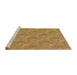 Sideview of Machine Washable Transitional Yellow Rug, wshpat2574brn