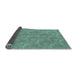 Thickness of Patterned Dull-Sea Green Rug, pat2574lblu