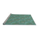 Sideview of Machine Washable Transitional Dull-Sea Green Rug, wshpat2574lblu