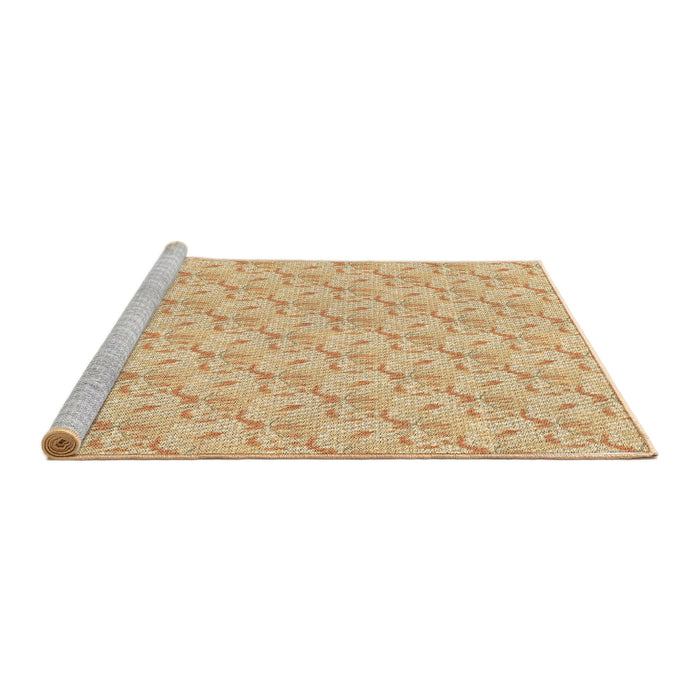 Sideview of Machine Washable Transitional Orange Rug, wshpat2576brn
