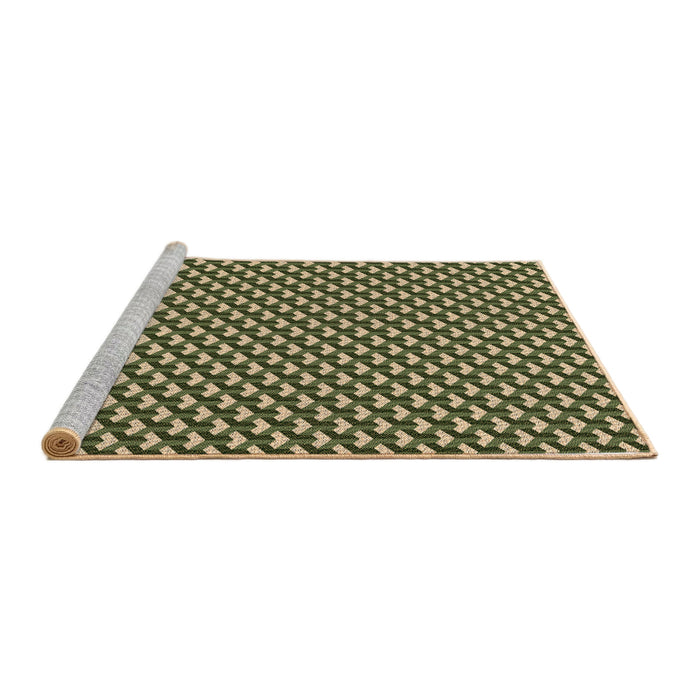 Sideview of Machine Washable Transitional Army Green Rug, wshpat2577brn