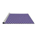 Sideview of Machine Washable Transitional Purple Mimosa Purple Rug, wshpat2577pur