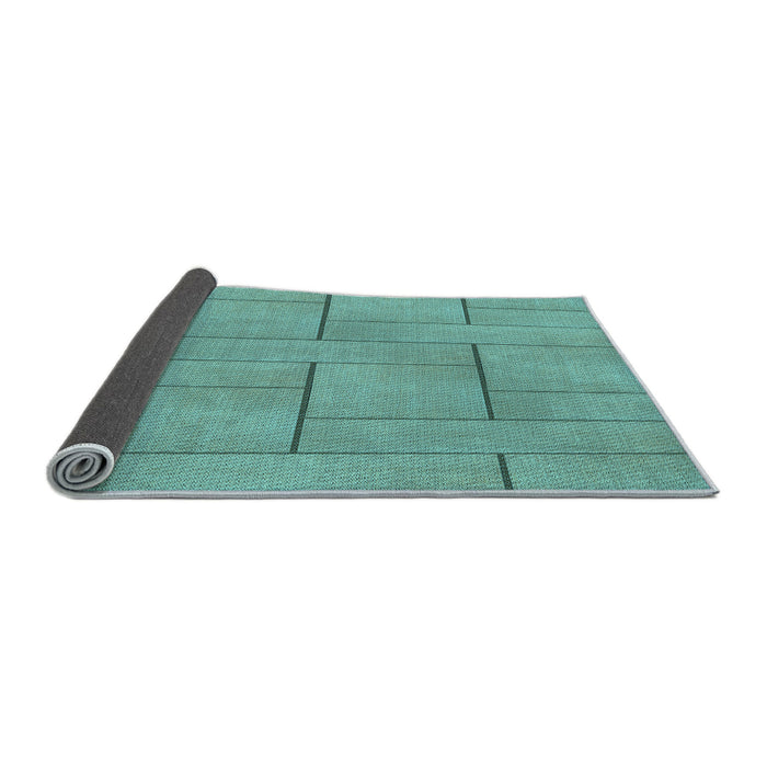 Thickness of Patterned Mint Green Rug, pat2578lblu