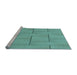 Sideview of Machine Washable Transitional Mint Green Rug, wshpat2578lblu