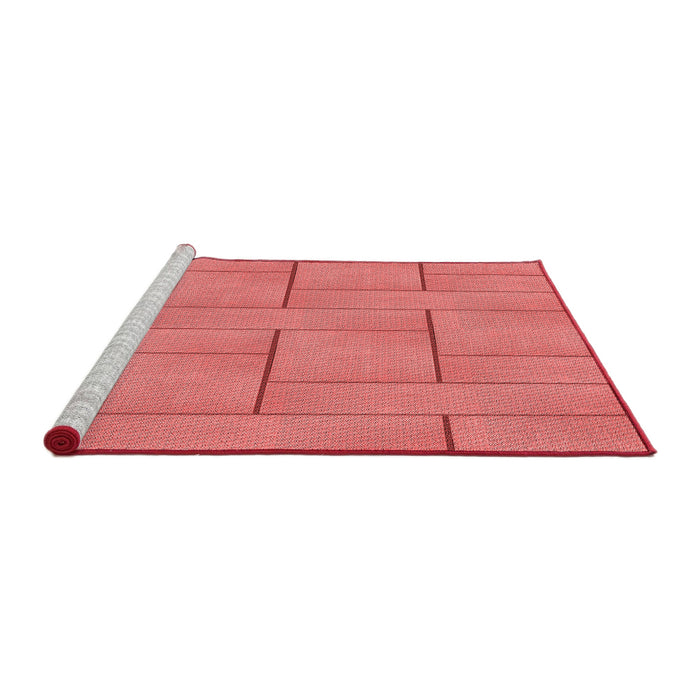 Sideview of Machine Washable Transitional Fire Red Rug, wshpat2578rd