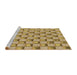 Sideview of Machine Washable Transitional Yellow Orange Rug, wshpat2579brn