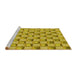 Sideview of Machine Washable Transitional Bright Gold Yellow Rug, wshpat2579yw