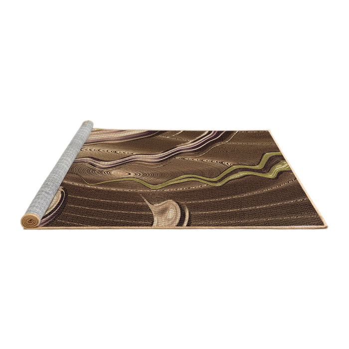 Sideview of Machine Washable Transitional Peru Brown Rug, wshpat258brn