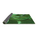 Thickness of Patterned Deep Emerald Green Rug, pat258grn