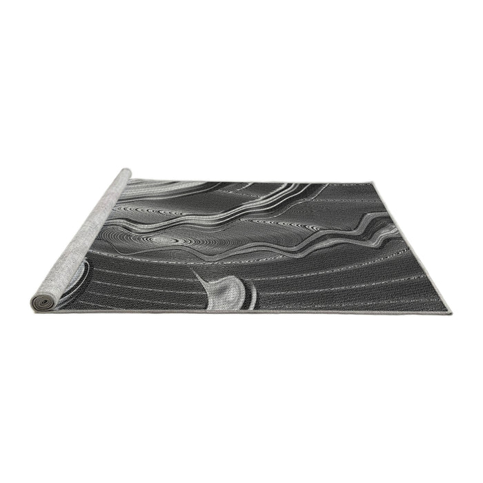 Sideview of Machine Washable Transitional Dark Gray Rug, wshpat258gry