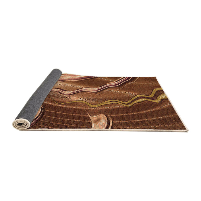 Thickness of Patterned Orange Rug, pat258org